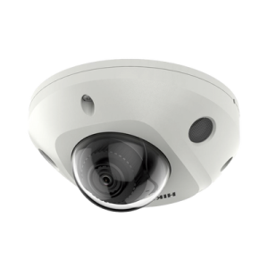 Mini Domo IP 2 Megapixel / Lente 2.8 mm / 15 mts IR EXIR /Exterior IP66 / IK08 / PoE / Entrada y salida de Audio y Alarmas / H.265+ / Videoanaliticos Integrados / Onvif / MicroSD