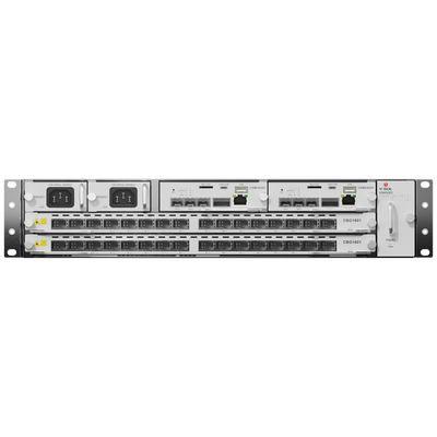 OLT Modular tipo Chasis Serie V5600X2 GPON/XGS-PON Combo, 2 Ranuras de Servicio Incluye 1 tarjeta de 16 puertos GPON con Módulos, 2 Fuentes de alimentación AC+DC, 1 Tarjeta de Control-UpLink, 2 UR