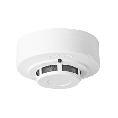 Detector de Humo Fotoeléctrico / 4 Hilos / 12 VCC / Salida para Panel Convencional / Malla Metálica Antipolvo / Base Incluida / Certificado UL / Compatible con Configuraciones Honeywell